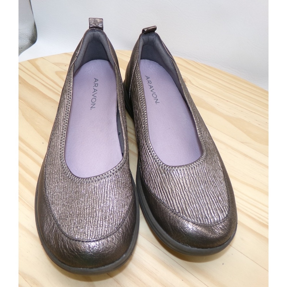 Aravon by Rockport Quinn Slip On Shoes CH6116 Womens Pewter Size 9 Loafers